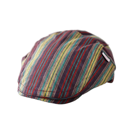 Gervais Striped Cotton Flat Cap