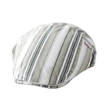 Gervais Striped Cotton Flat Cap