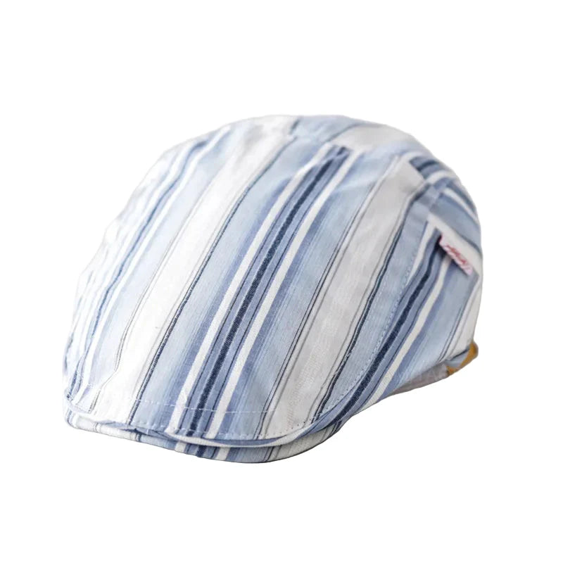Gervais Striped Cotton Flat Cap