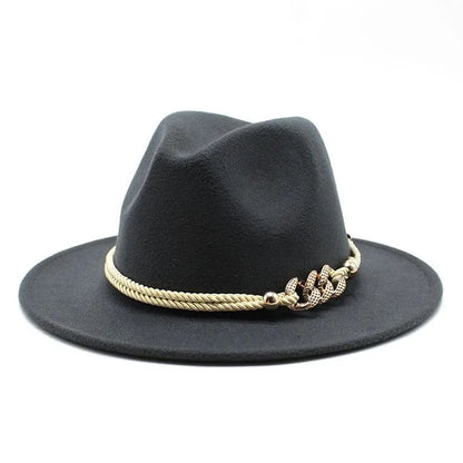 Golden Cord Felt Fedora Hat
