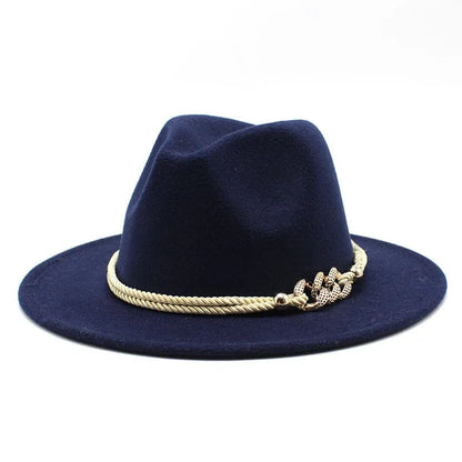 Golden Cord Felt Fedora Hat