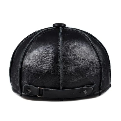 Hampton Genuine Leather Newsboy Cap
