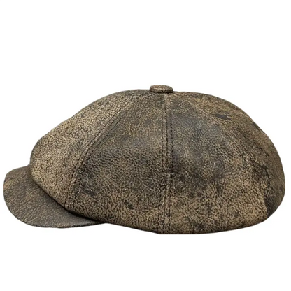 Heidelberg Genuine Leather Newsboy Cap