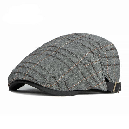 Holland Striped Cotton Flat Cap