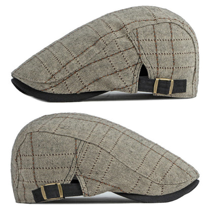 Holland Striped Cotton Flat Cap
