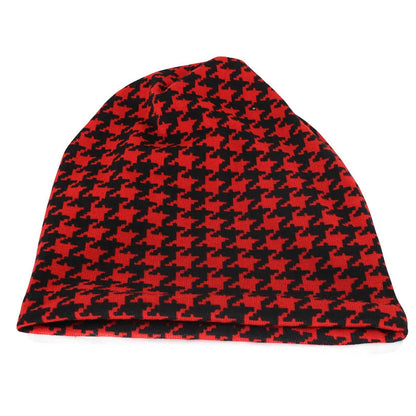 Houndstooth Cotton Snood Beanie