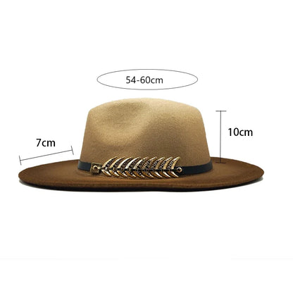 Golden Feather Gradient Fedora Hat