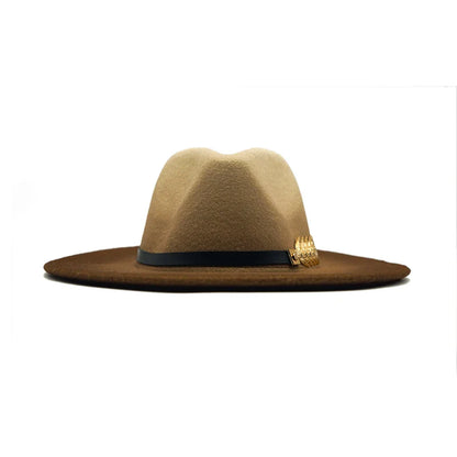 Golden Feather Gradient Fedora Hat