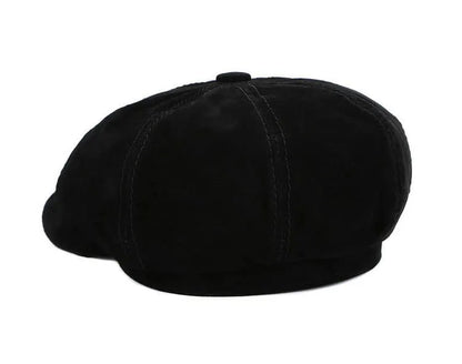 J&J Genuine Suede Leather Newsboy Cap