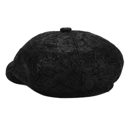 J&J Genuine Suede Leather Newsboy Cap