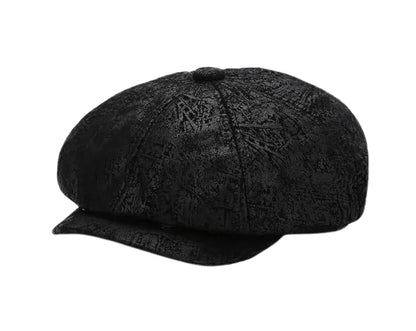 J&J Genuine Suede Leather Newsboy Cap