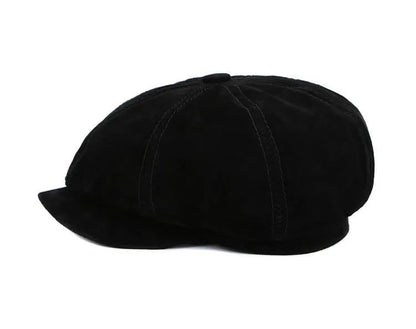 J&J Genuine Suede Leather Newsboy Cap