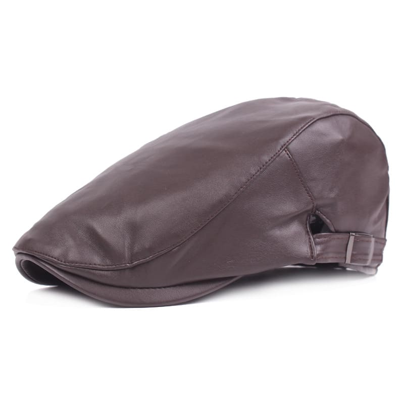 Jerome Leather Flat Cap