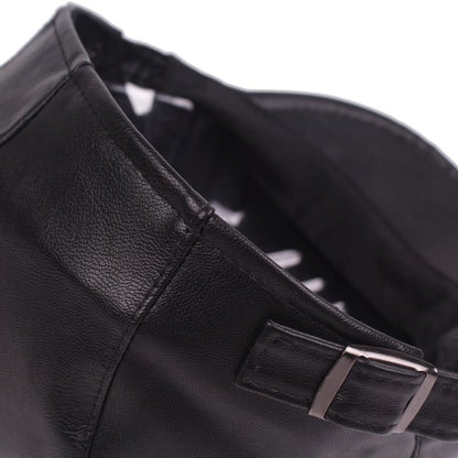 Jerome Leather Flat Cap