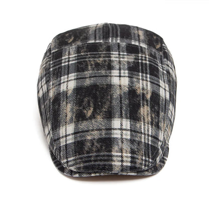 Johnson Plaid Distressed Flat Cap