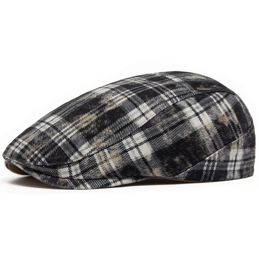 Johnson Plaid Distressed Flat Cap