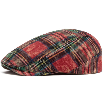 Johnson Plaid Distressed Flat Cap