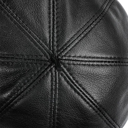 Joliet Genuine Leather Newsboy Cap