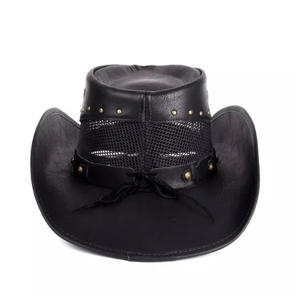 Justin Mesh Genuine Leather Cowboy Hat