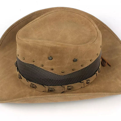 Justin Mesh Genuine Leather Cowboy Hat