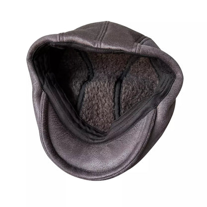 Kearney Vintage Coffee Leather Flat Cap