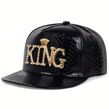 King Leather Snapback Cap