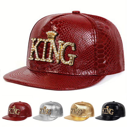 King Leather Snapback Cap