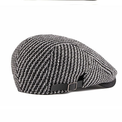 Knitted Striped Cotton Flat Cap