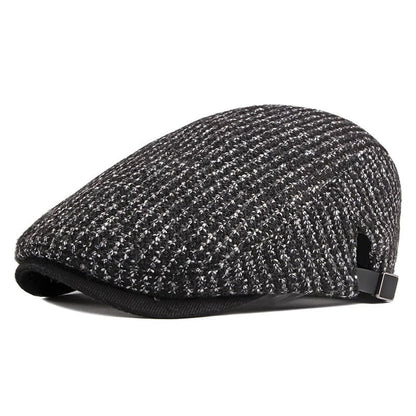 Knitted Striped Cotton Flat Cap