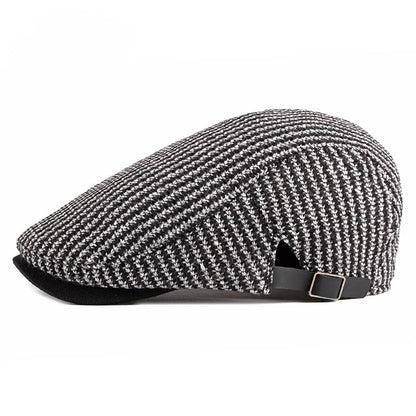 Knitted Striped Cotton Flat Cap