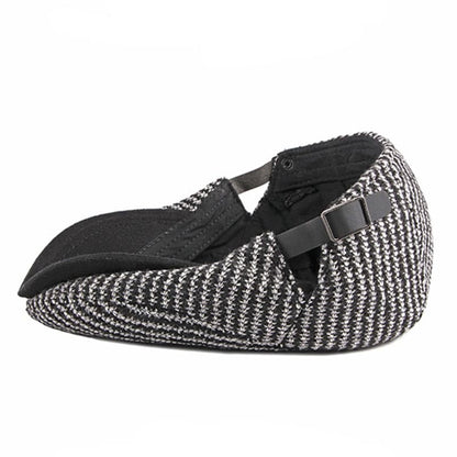 Knitted Striped Cotton Flat Cap