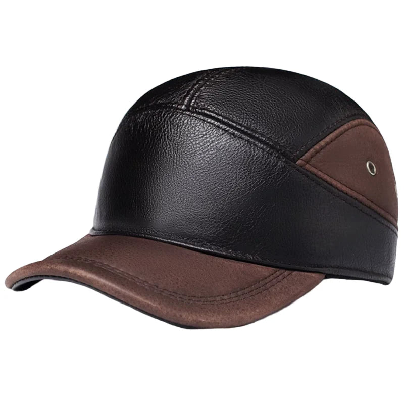 LeBlanc Earflaps Genuine Leather Baseball Cap