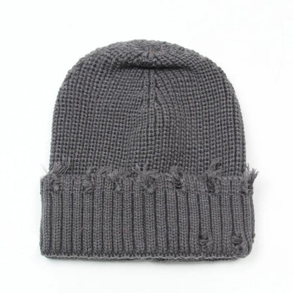 Leeds Winter Frayed Knitted Cotton Beanie