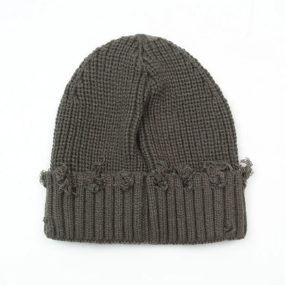 Leeds Winter Frayed Knitted Cotton Beanie