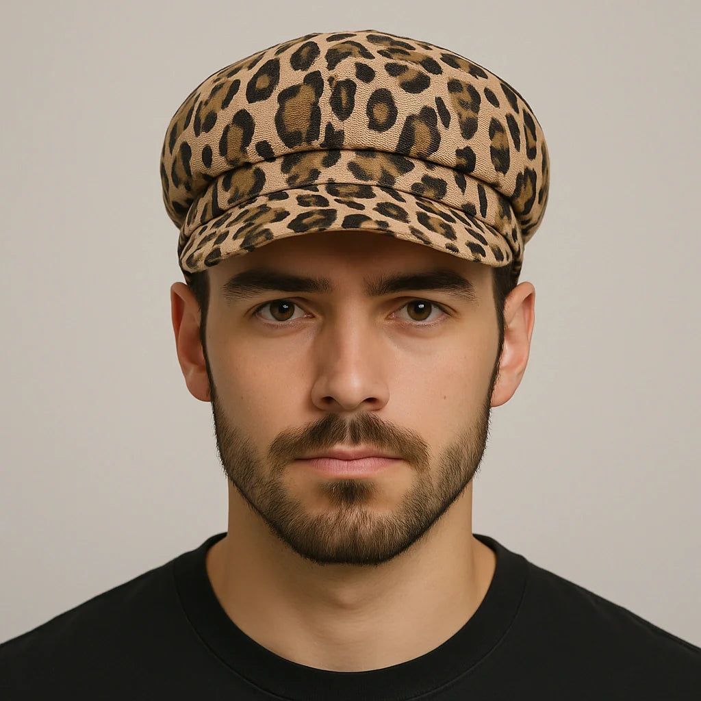 Leopard Skin 8-Panels Baseball Cap
