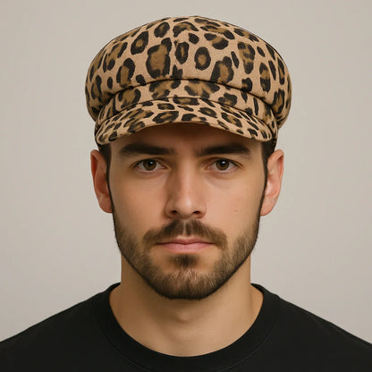 Leopard Skin 8-Panels Baseball Cap