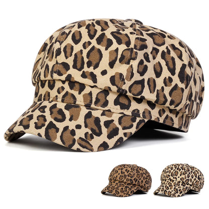 Leopard Skin 8-Panels Baseball Cap