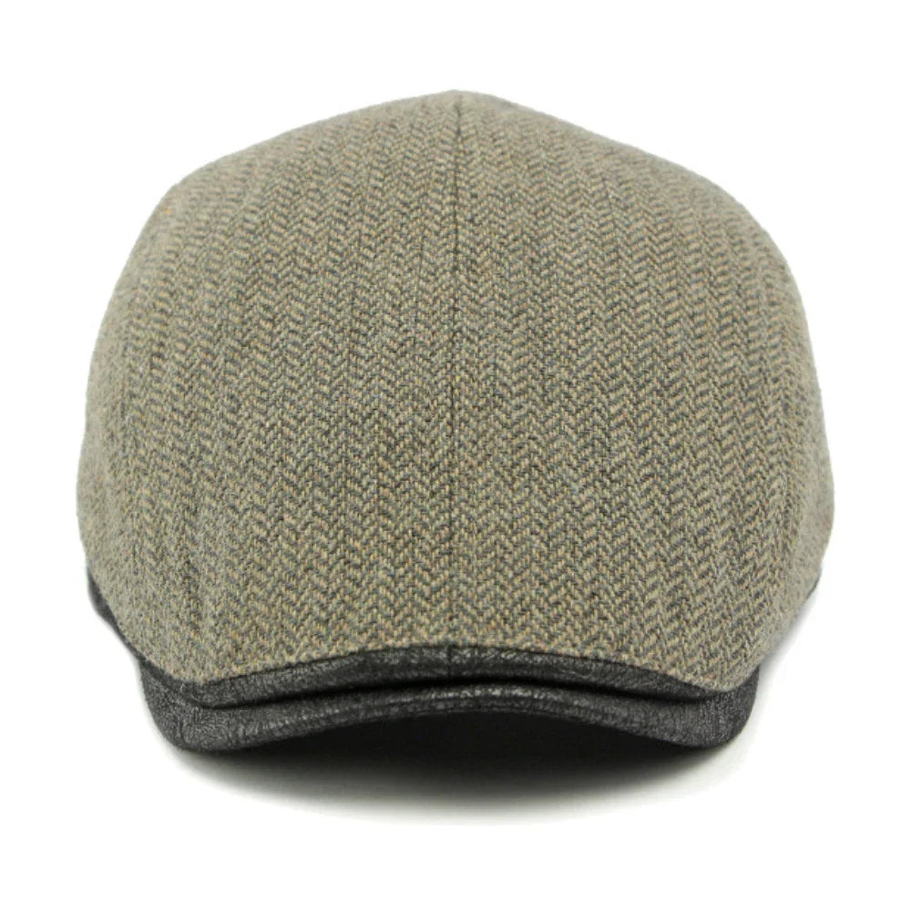 Leyton Herringbone Flat Cap