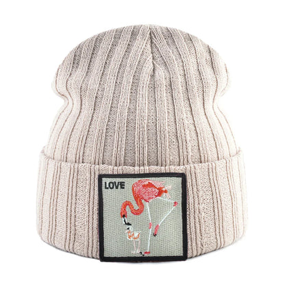 Love Flamingo Knitted Beanie