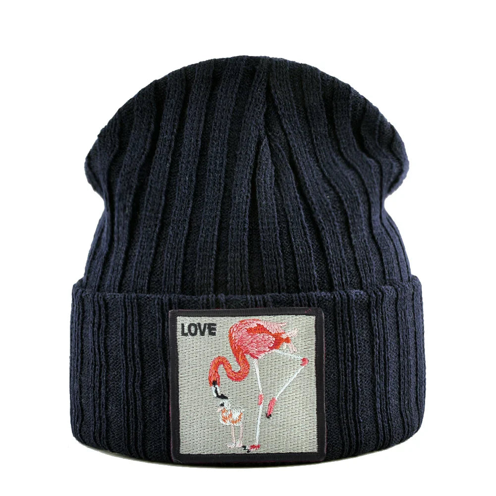 Love Flamingo Knitted Beanie