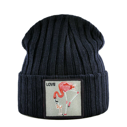 Love Flamingo Knitted Beanie