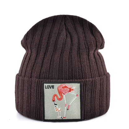 Love Flamingo Knitted Beanie