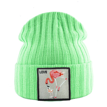 Love Flamingo Knitted Beanie