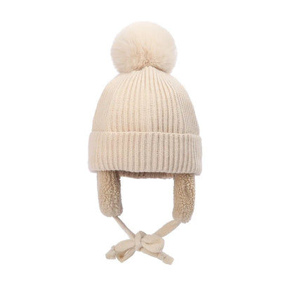 Malcom Kids Winter Wool Knitted Pom-Pom Beanie
