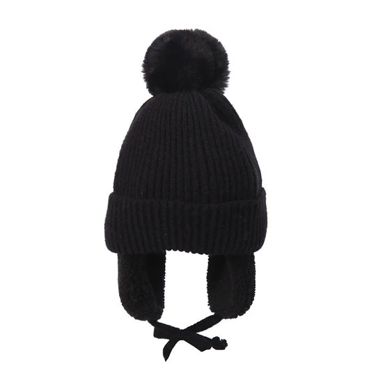 Malcom Kids Winter Wool Knitted Pom-Pom Beanie