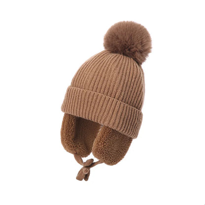 Malcom Kids Winter Wool Knitted Pom-Pom Beanie
