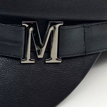 Marcel Black Leather Sailor Cap