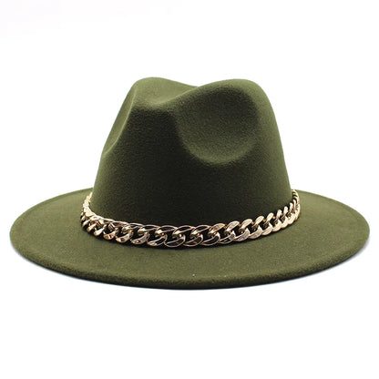 Milano Golden Chain Cotton Fedora Hat