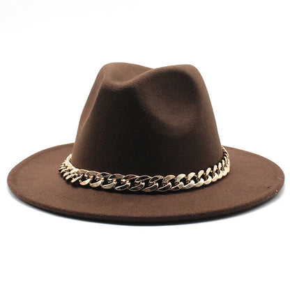 Milano Golden Chain Cotton Fedora Hat