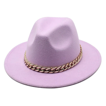 Milano Golden Chain Cotton Fedora Hat